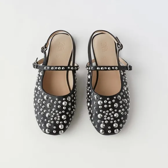 ZARA KIDS STUDDED SLINGBACK BALLET HEELS bloggeres Favorite