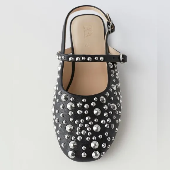 ZARA KIDS STUDDED SLINGBACK BALLET HEELS bloggeres Favorite