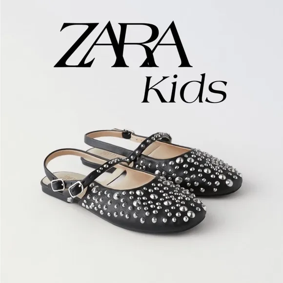 ZARA KIDS STUDDED SLINGBACK BALLET HEELS bloggeres Favorite