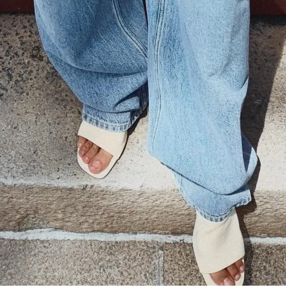 Zara Leather Mules (nwt) Off-White, Size 9 (40)