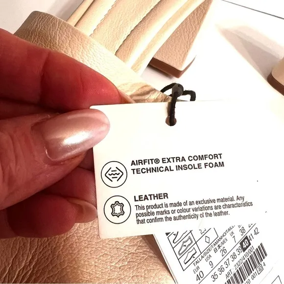 Zara Leather Mules (nwt) Off-White, Size 9 (40)