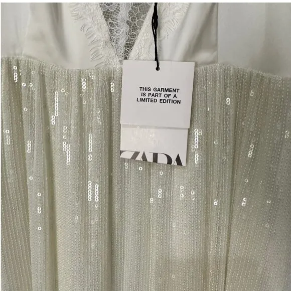 ZARA Limited Edition Sequin Knit Slip Dress Size M NEW WITH TAG!