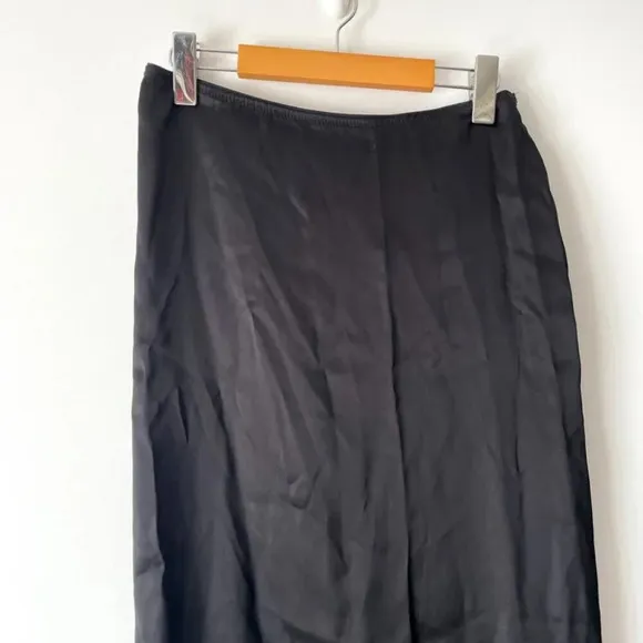 Zara Long Satin Effect Slip Maxi Skirt NWT Black Size Small