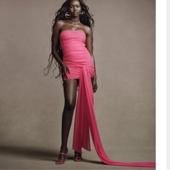 ZARA PINK DRAPED DRESS Summer fav