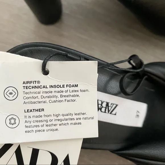 Zara Quilted Leather Mules Sandal Heel