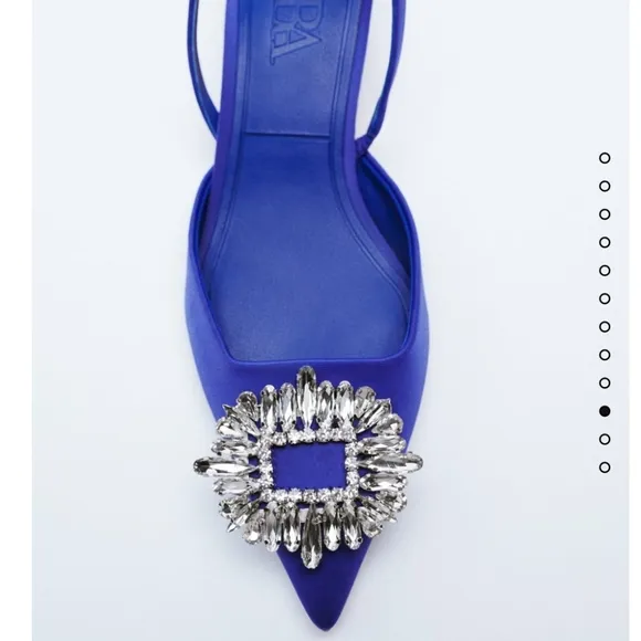 ZARA SHIMMERY SLINGBACK  HEELS. BLUE COLOR Bloggers favorite