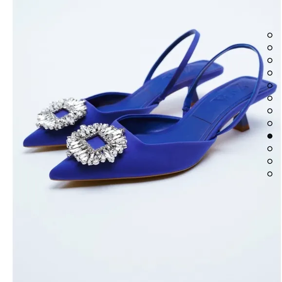 ZARA SHIMMERY SLINGBACK  HEELS. BLUE COLOR Bloggers favorite