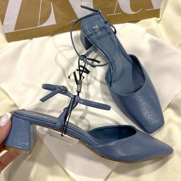 ZARA Square Toe Heels NWT