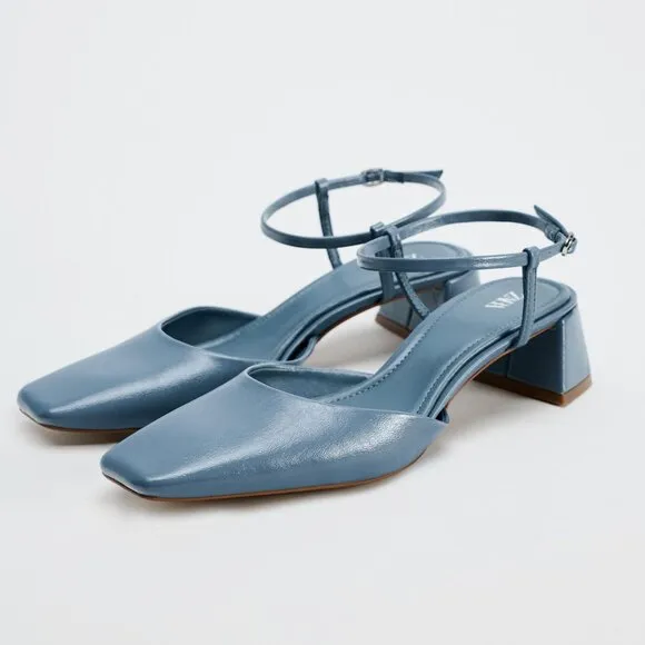 ZARA Square Toe Heels NWT