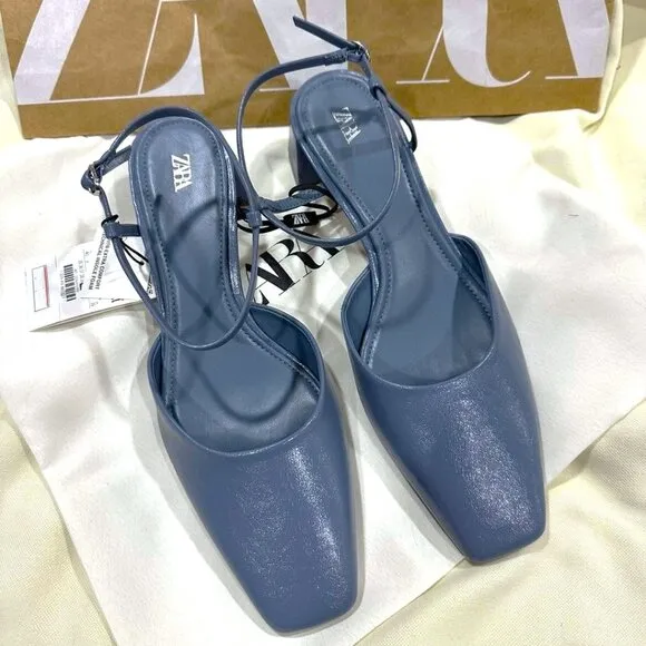 ZARA Square Toe Heels NWT