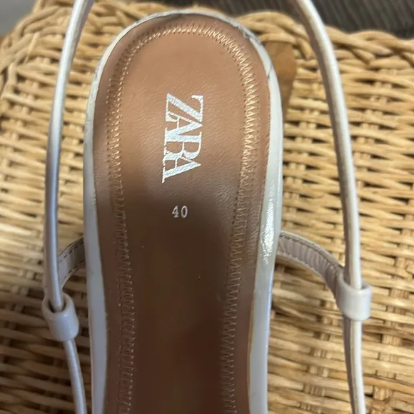 Zara Striped Kitten Heels with Bow