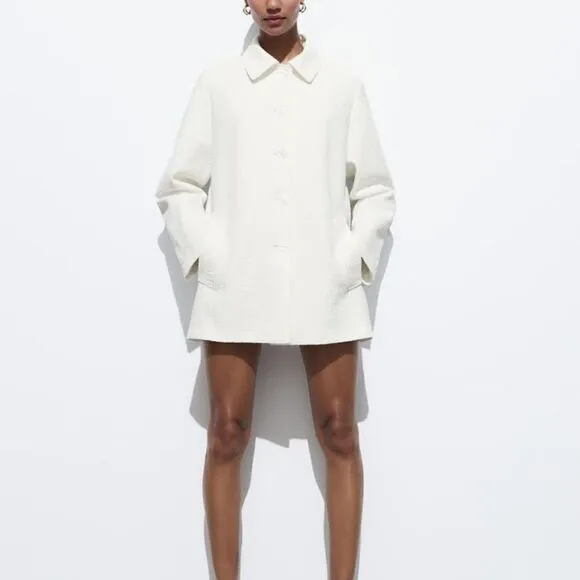 ZARA TEXTURED COAT Runs big