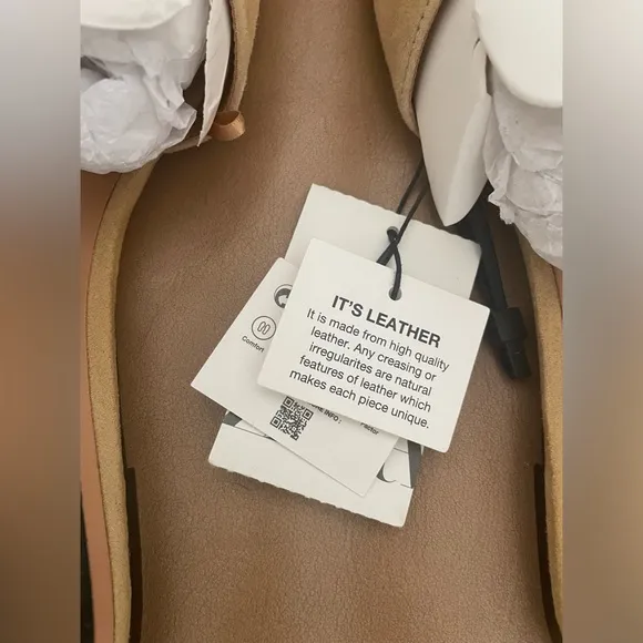 Zara Tied Suede T- Bar Flat MulesColor: Sandy Brown  *  Size 7.5 ( 38 )