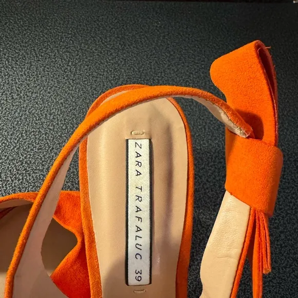 Zara Trafaluc Stylish Orange Slingback Heels