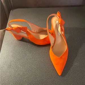 Zara Trafaluc Stylish Orange Slingback Heels