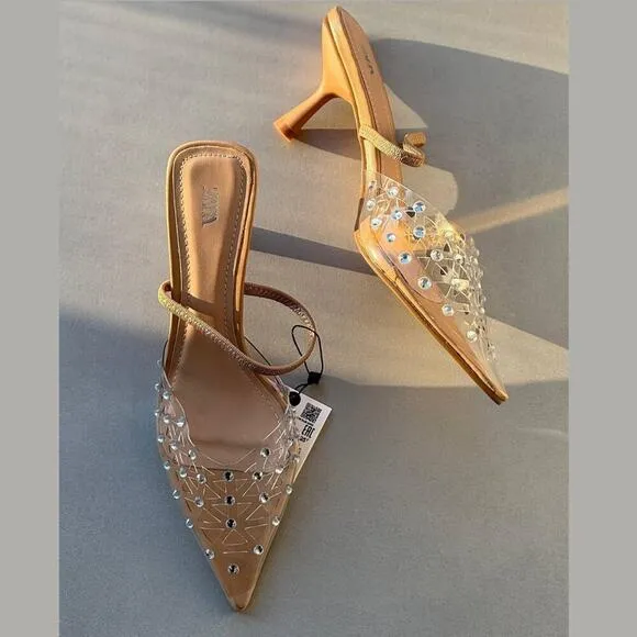 ZARA Vinyl High Heels NWT