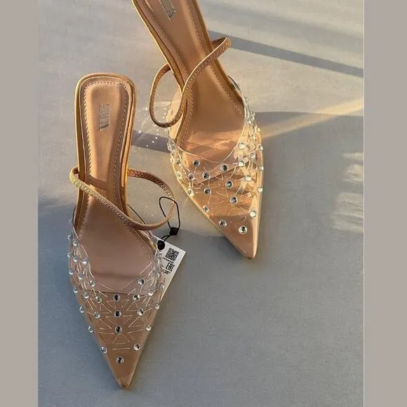 ZARA Vinyl High Heels NWT
