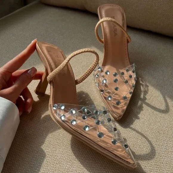 ZARA Vinyl High Heels NWT