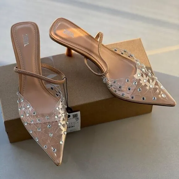 ZARA Vinyl High Heels NWT
