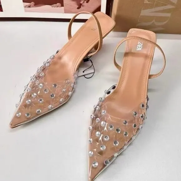 ZARA Vinyl High Heels NWT