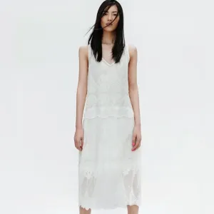 Zara Woman lace tiered midi tank dress Small