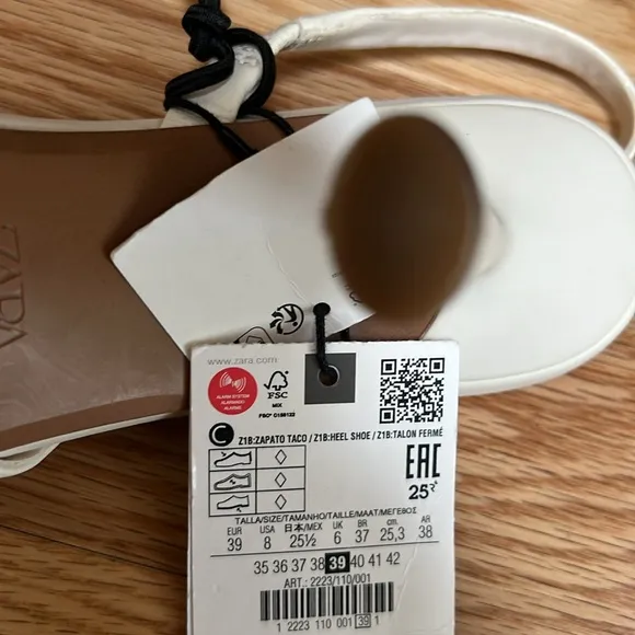 Zara Women's 8,ecru Slingback Heels.
