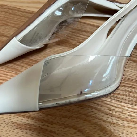 Zara Women's 8,ecru Slingback Heels.