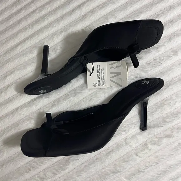 ☆Zara Women’s Black Bow Kitten Heels☆