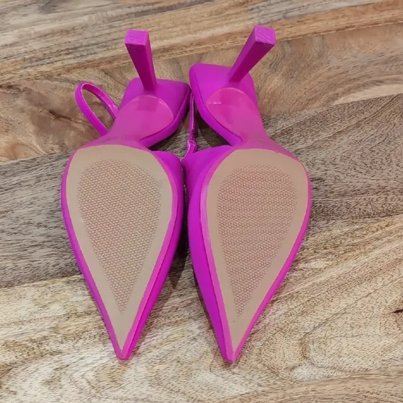 Zara Women's Shocking Pink Slingback Heels US 8.5 Barbiecore