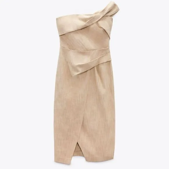 ZARA ASYMMETRICAL SLIP DRESS