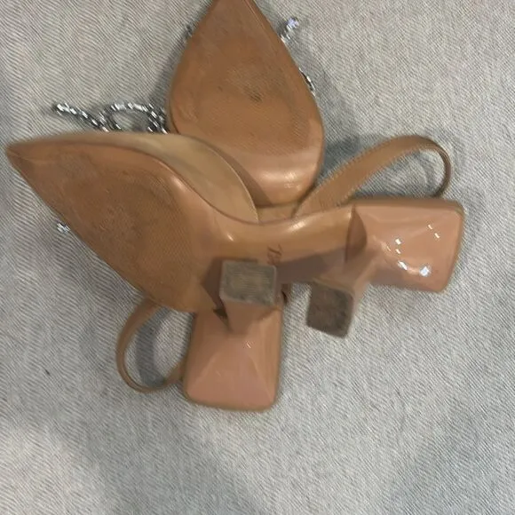 Zara Bow Slingback Shoes Tan sz 37
