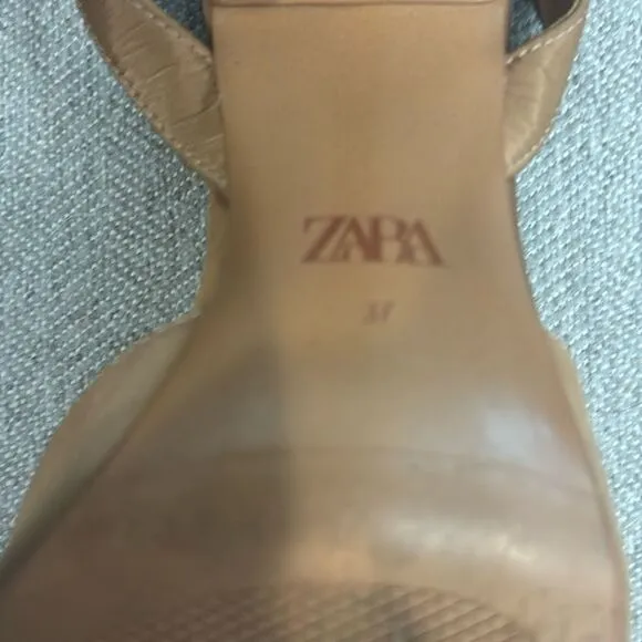 Zara Bow Slingback Shoes Tan sz 37