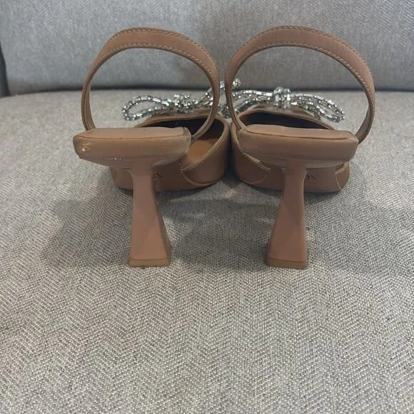 Zara Bow Slingback Shoes Tan sz 37