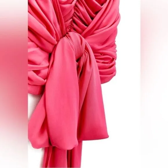 ZARA PINK DRAPED DRESS
