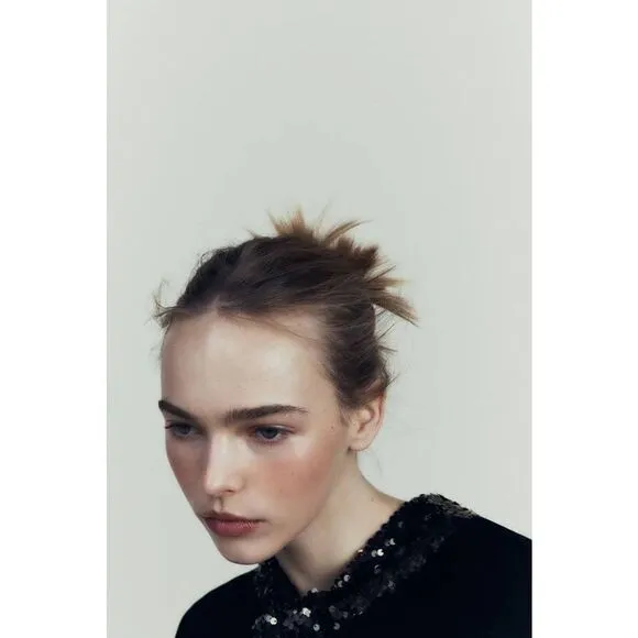 ZARA SEQUIN VELVET CAPE NWT