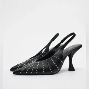 ZARA STUDDED SLINGBACK HEELS