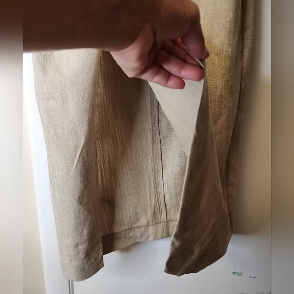 Zare Asymmetrical Slip Linen Fabric Like Dress In Taupe Brown Size XS
