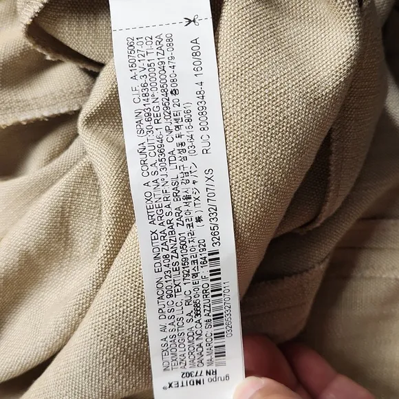 Zare Asymmetrical Slip Linen Fabric Like Dress In Taupe Brown Size XS
