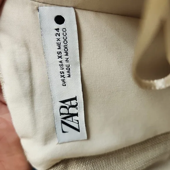 Zare Asymmetrical Slip Linen Fabric Like Dress In Taupe Brown Size XS