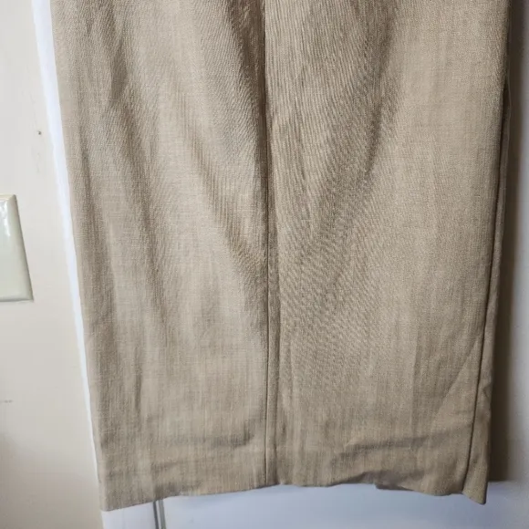 Zare Asymmetrical Slip Linen Fabric Like Dress In Taupe Brown Size XS